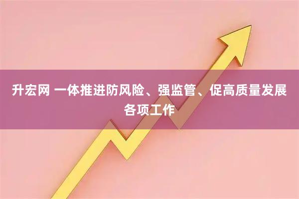 升宏网 一体推进防风险、强监管、促高质量发展各项工作