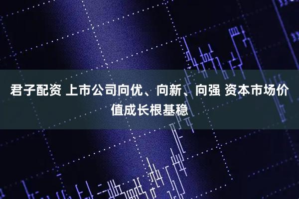 君子配资 上市公司向优、向新、向强 资本市场价值成长根基稳