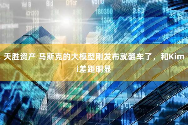 天胜资产 马斯克的大模型刚发布就翻车了，和Kimi差距明显